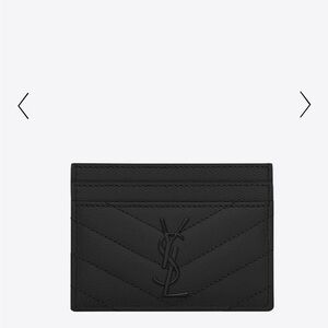 YSL Cassandre Metelassé Card Case in Grain De Poudre Embossed Leather